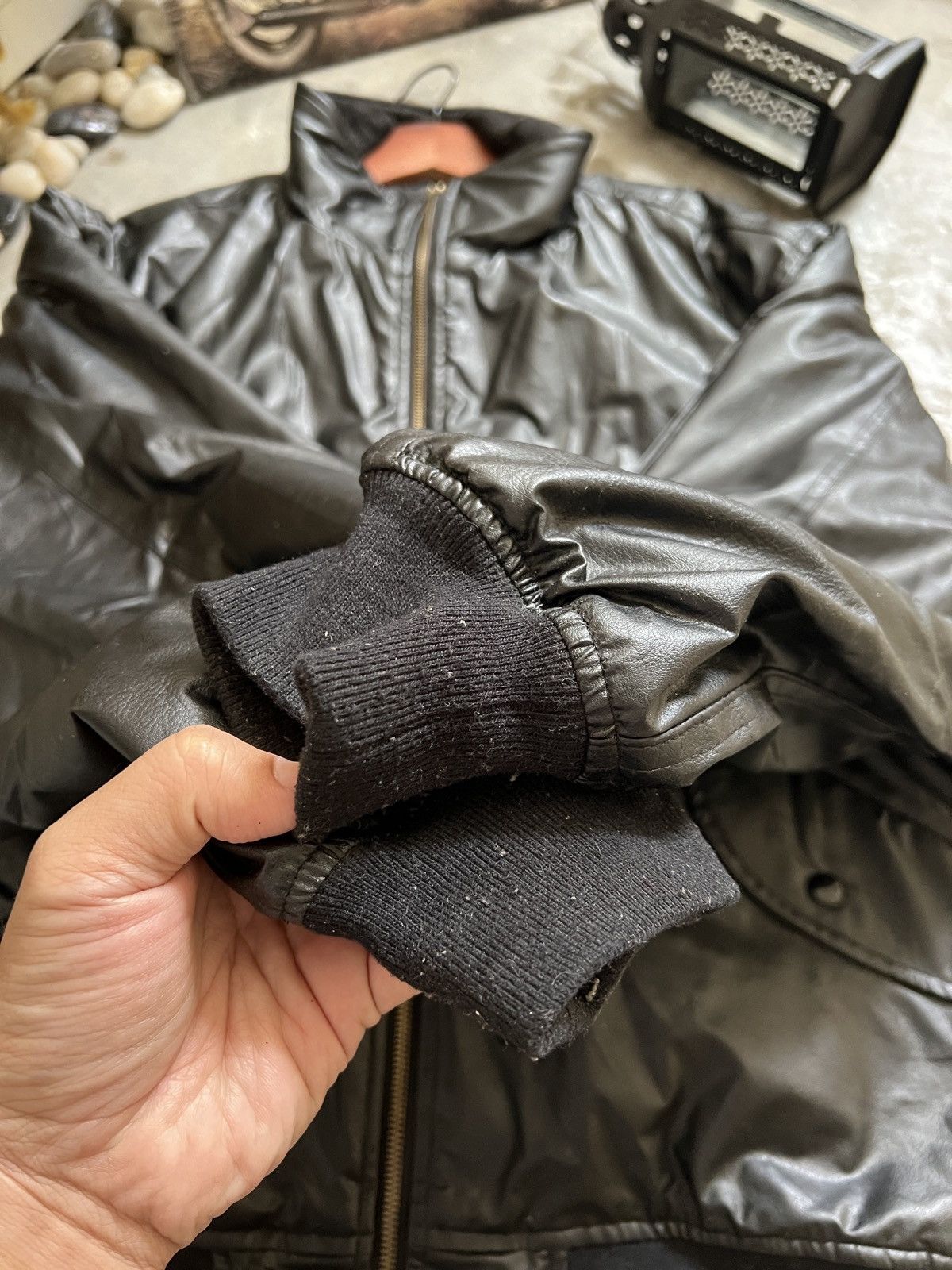 Vintage Vintage 🏴‍☠️ Fully Leather Quilted Bomber Jacket Size US L / EU 52-54 / 3 - 10 Thumbnail