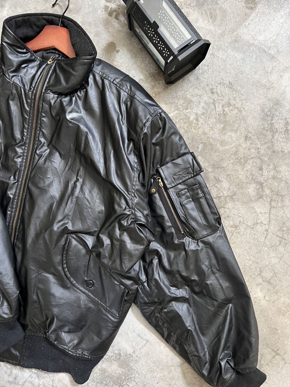 Vintage Vintage 🏴‍☠️ Fully Leather Quilted Bomber Jacket Size US L / EU 52-54 / 3 - 16 Thumbnail