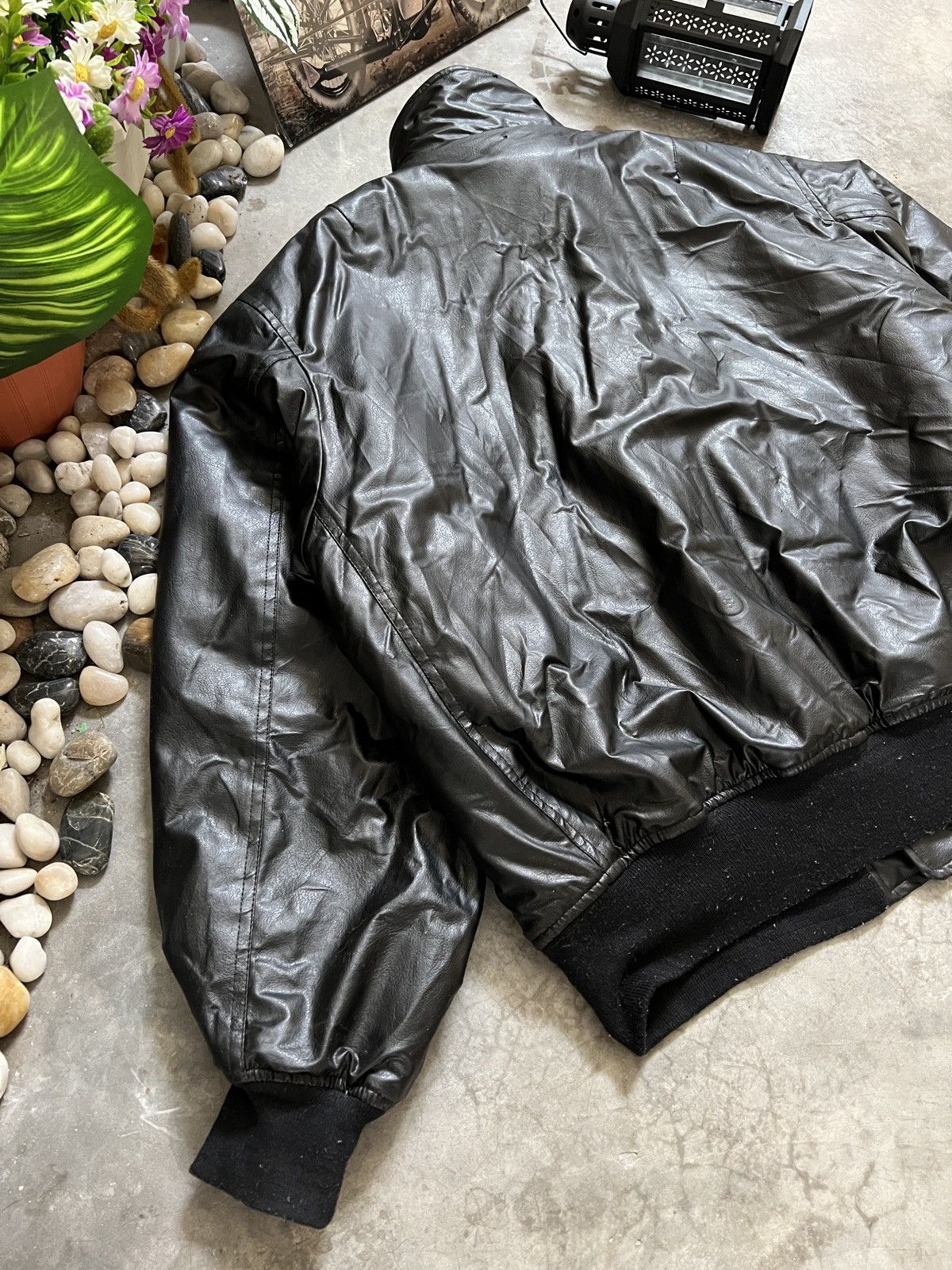 Vintage Vintage 🏴‍☠️ Fully Leather Quilted Bomber Jacket Size US L / EU 52-54 / 3 - 14 Thumbnail