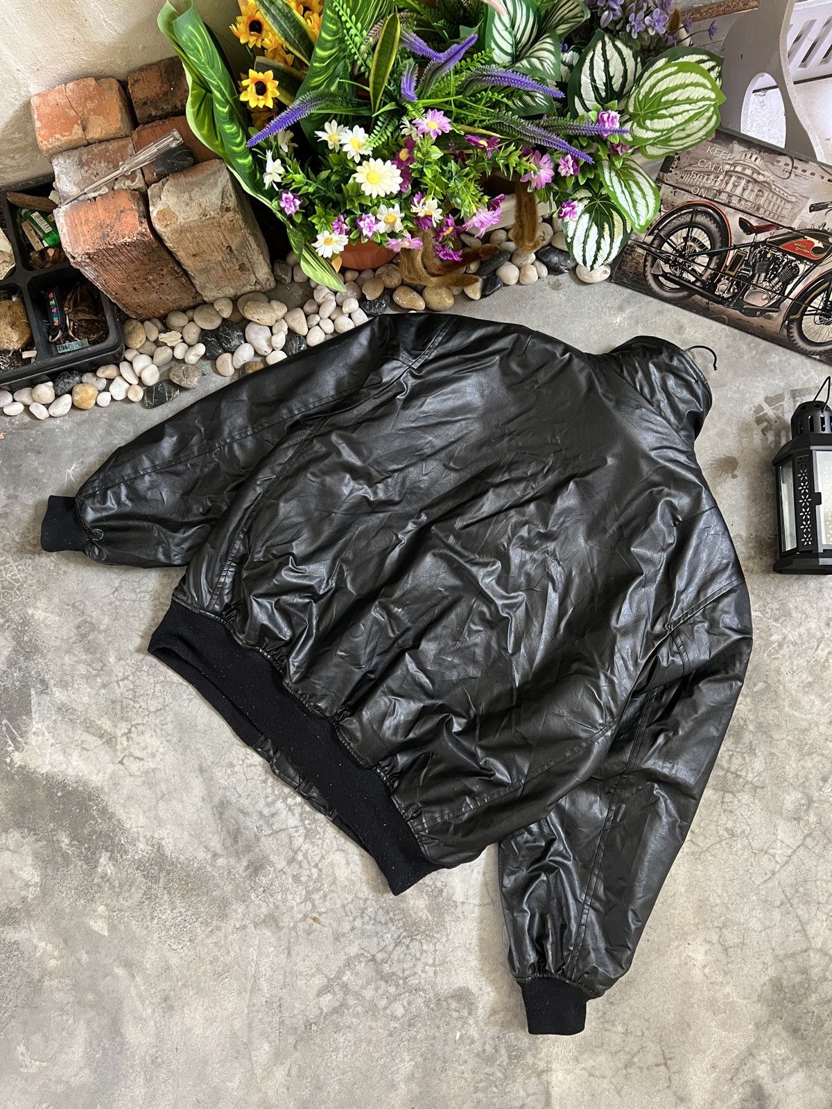 Vintage Vintage 🏴‍☠️ Fully Leather Quilted Bomber Jacket Size US L / EU 52-54 / 3 - 8 Thumbnail