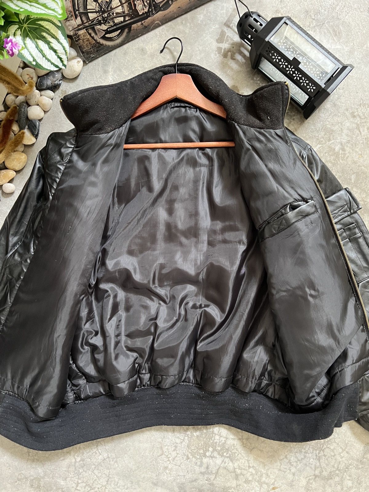 Vintage Vintage 🏴‍☠️ Fully Leather Quilted Bomber Jacket Size US L / EU 52-54 / 3 - 12 Thumbnail