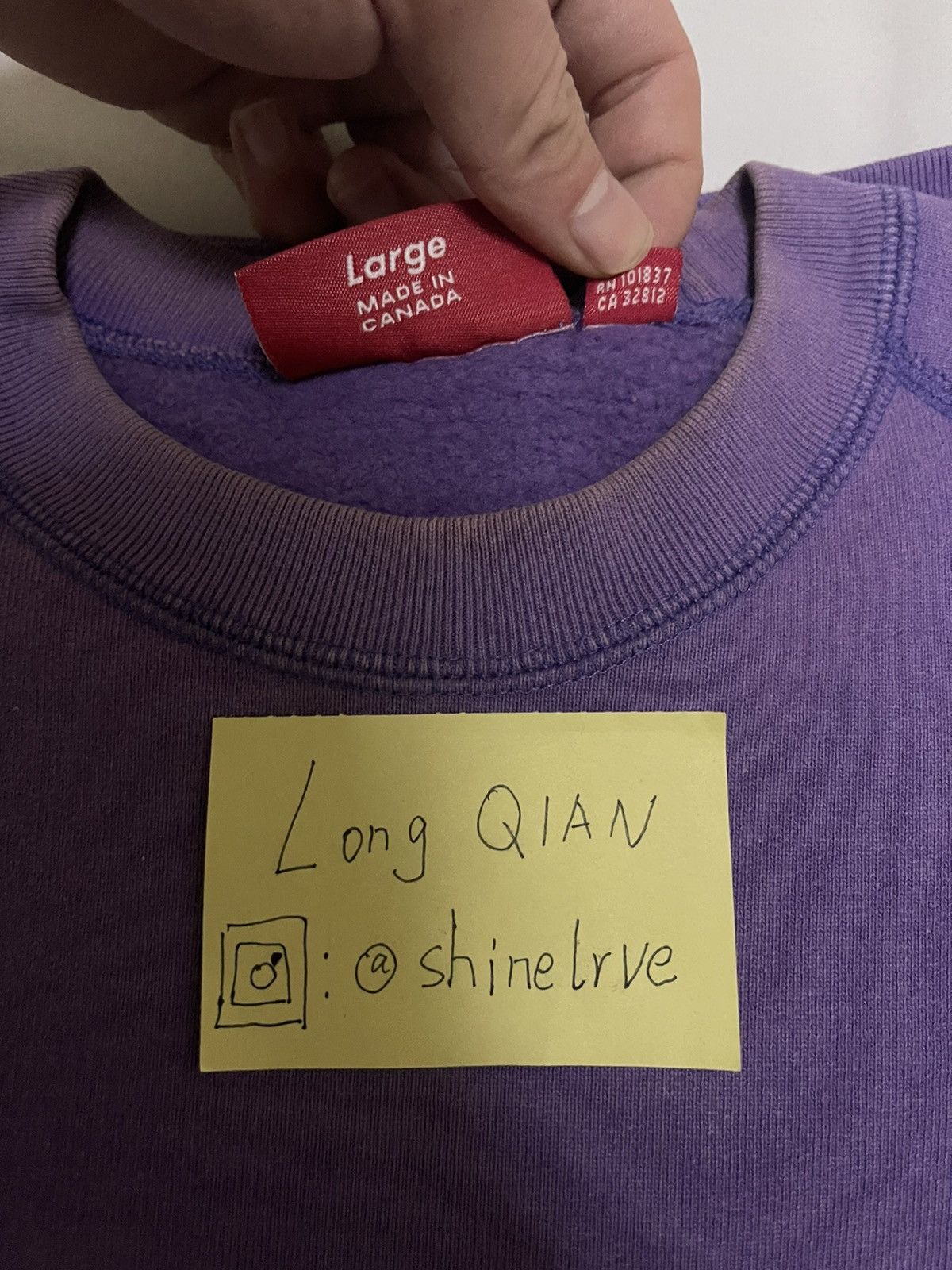 Supreme Supreme 2005 teal on purple box logo crewneck Size US L / EU 52-54 / 3 - 4 Thumbnail