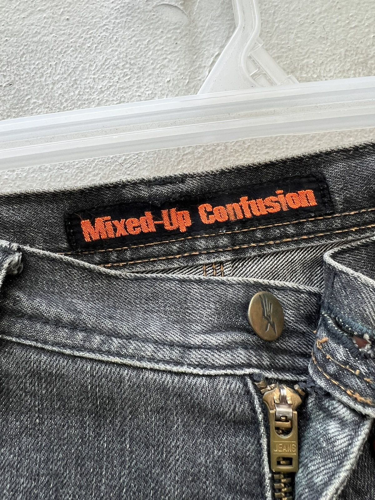 20471120 VTG Mixed-Up Confusion Fade Black Denim Patchwork Crop Jeans Size US 32 / EU 48 - 9 Thumbnail