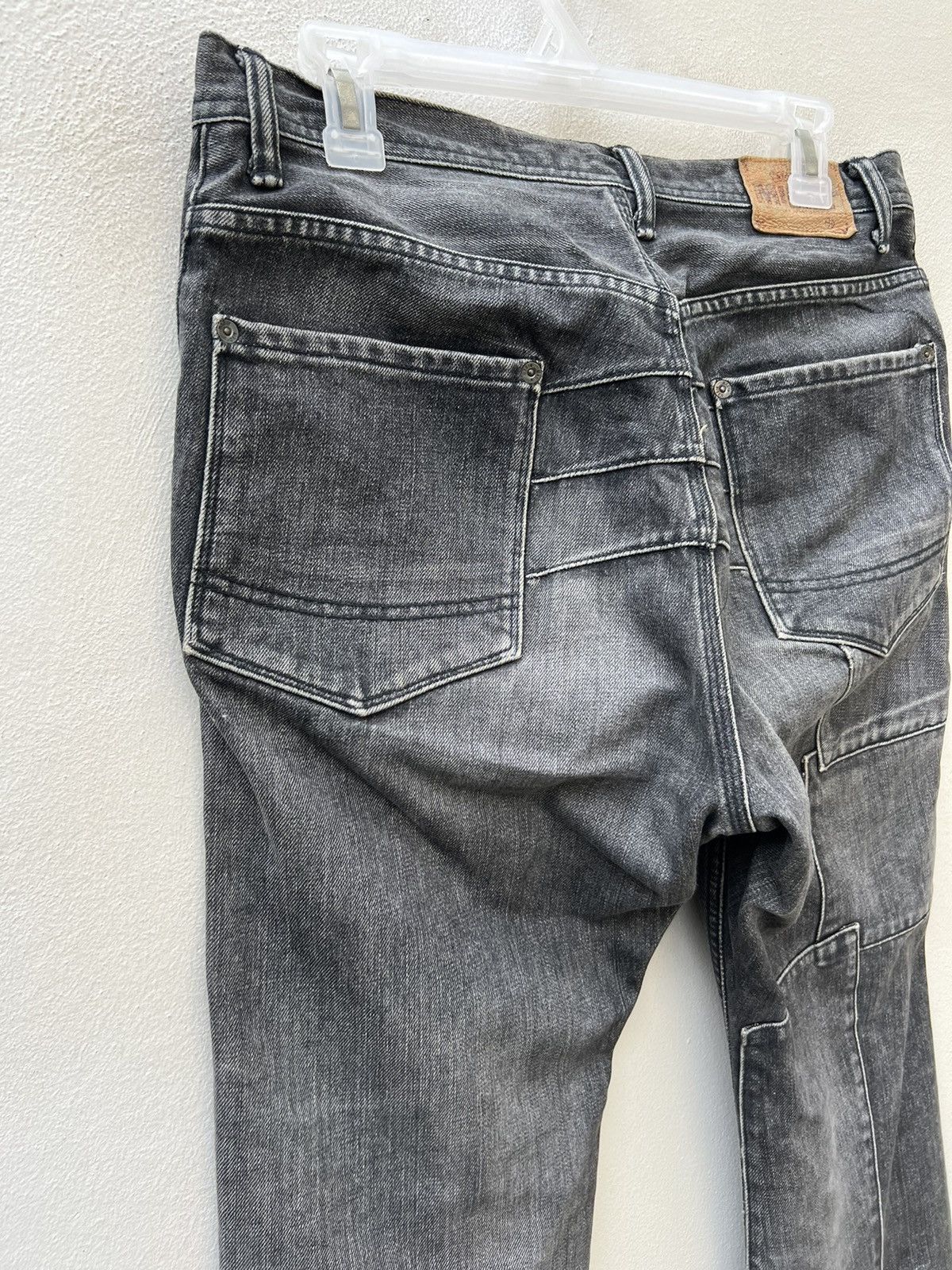 20471120 VTG Mixed-Up Confusion Fade Black Denim Patchwork Crop Jeans Size US 32 / EU 48 - 15 Thumbnail