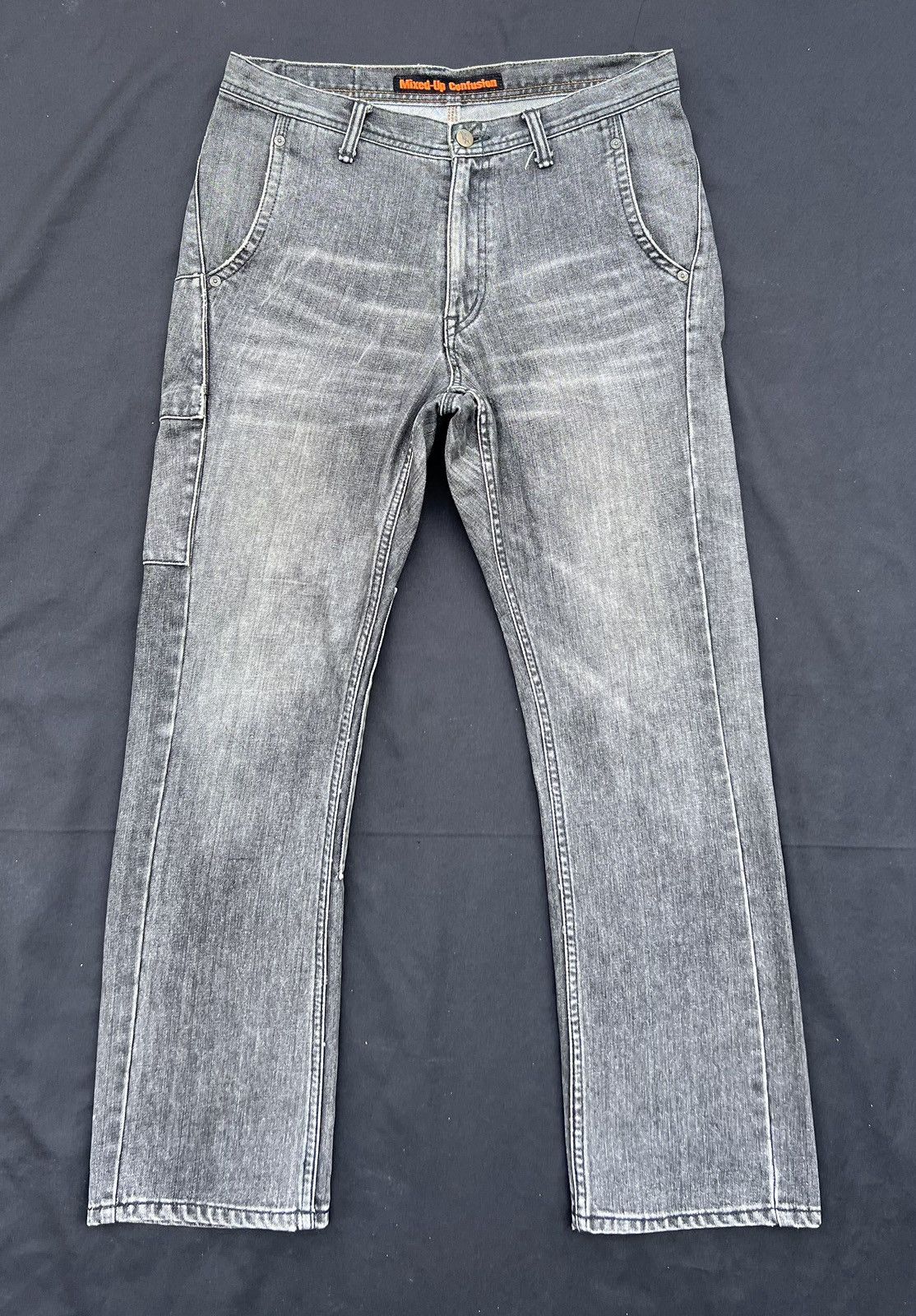 20471120 VTG Mixed-Up Confusion Fade Black Denim Patchwork Crop Jeans Size US 32 / EU 48 - 1 Thumbnail