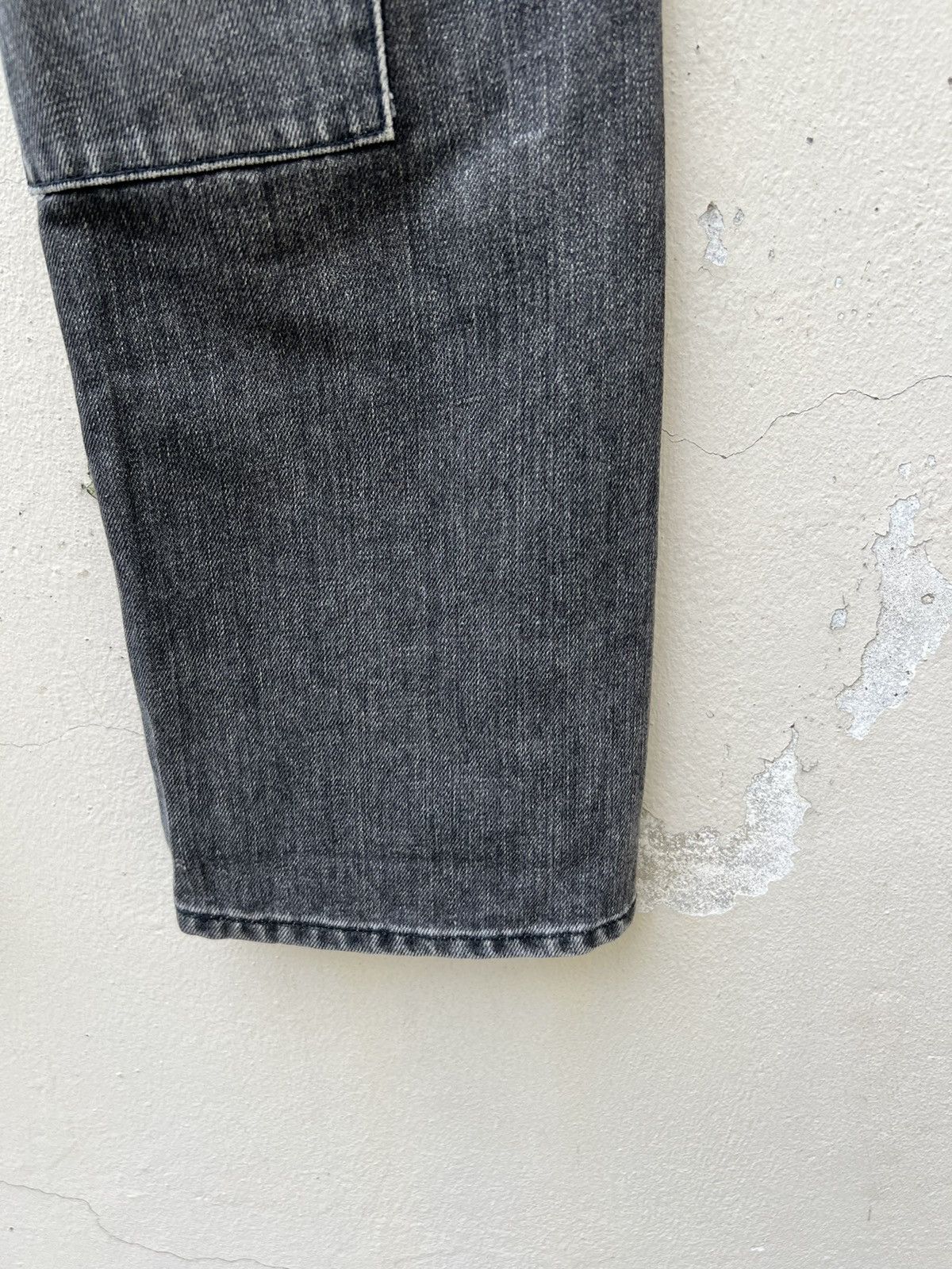 20471120 VTG Mixed-Up Confusion Fade Black Denim Patchwork Crop Jeans Size US 32 / EU 48 - 19 Thumbnail