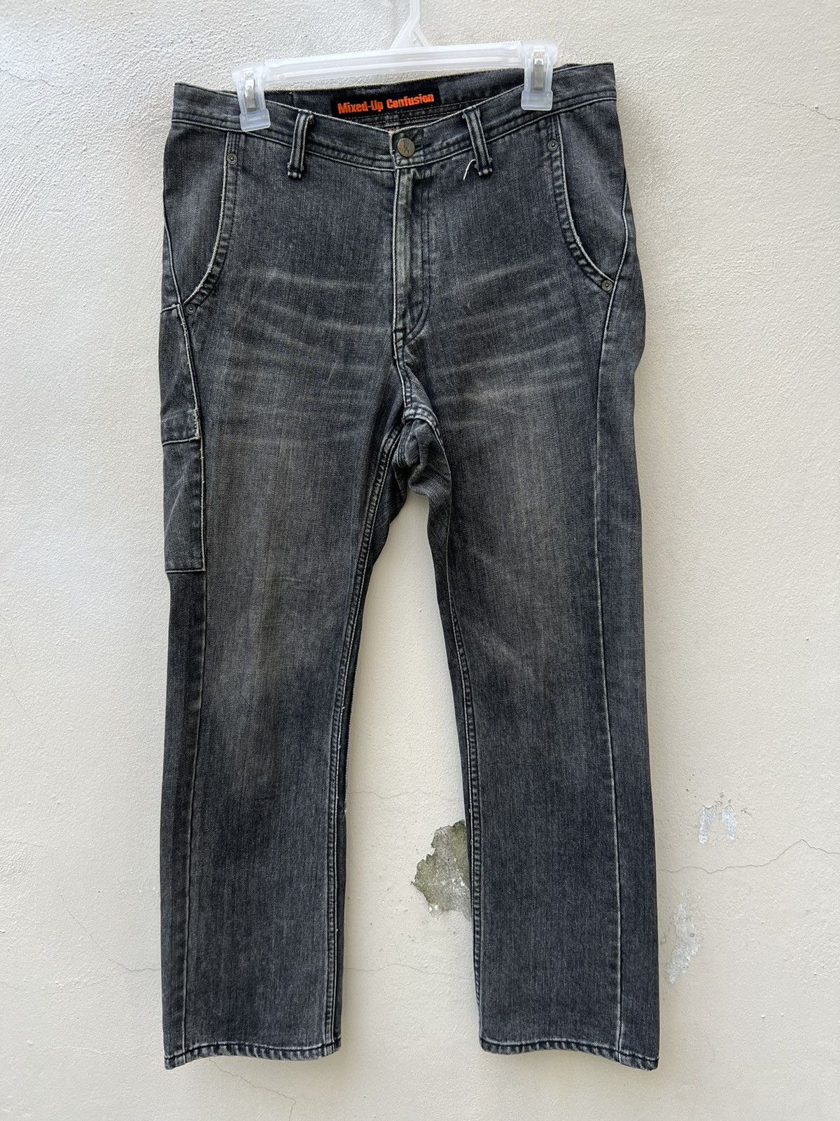 20471120 VTG Mixed-Up Confusion Fade Black Denim Patchwork Crop Jeans Size US 32 / EU 48 - 6 Thumbnail