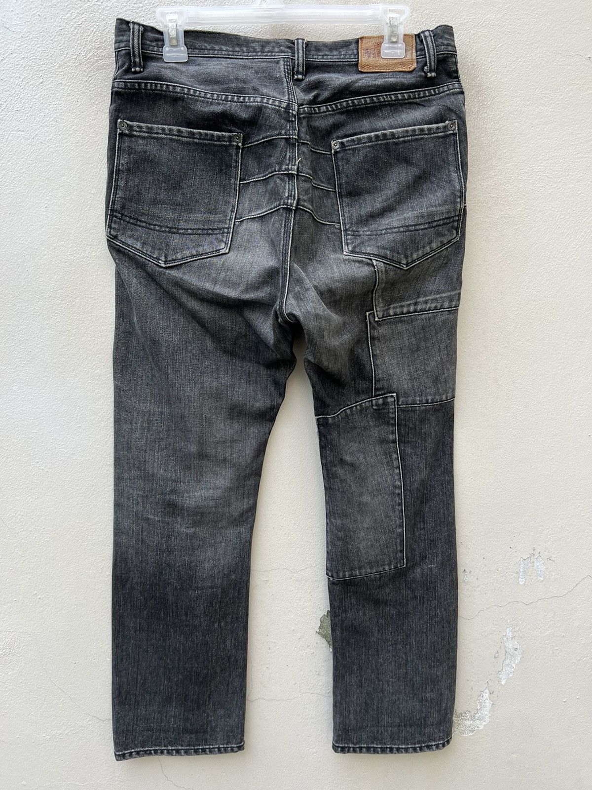 20471120 VTG Mixed-Up Confusion Fade Black Denim Patchwork Crop Jeans Size US 32 / EU 48 - 14 Thumbnail