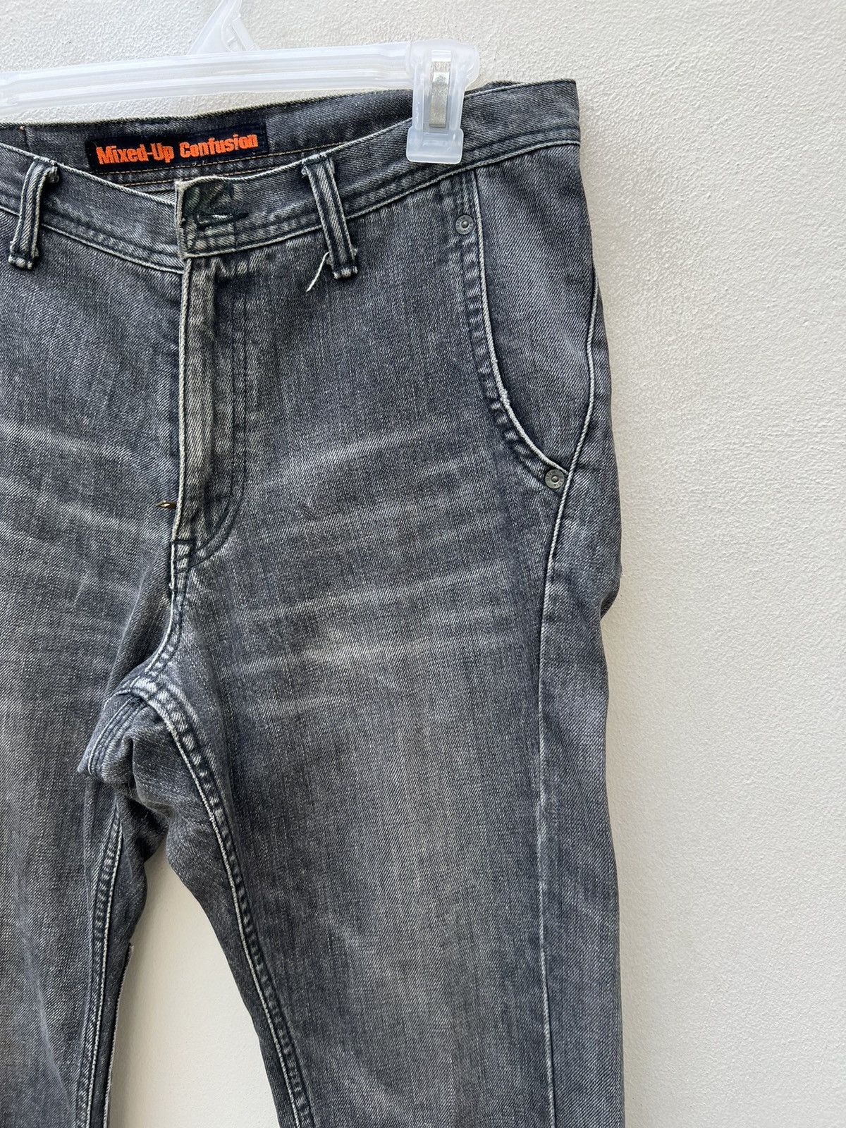 20471120 VTG Mixed-Up Confusion Fade Black Denim Patchwork Crop Jeans Size US 32 / EU 48 - 12 Thumbnail