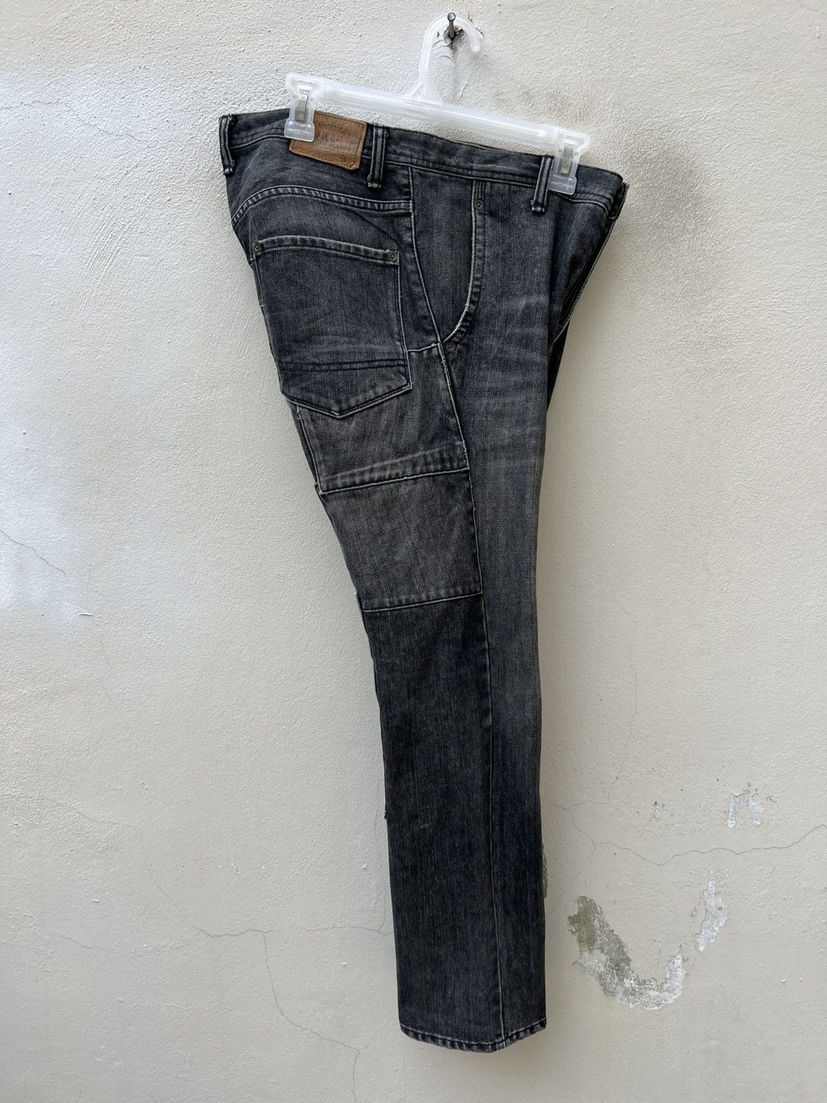 20471120 VTG Mixed-Up Confusion Fade Black Denim Patchwork Crop Jeans Size US 32 / EU 48 - 20 Thumbnail