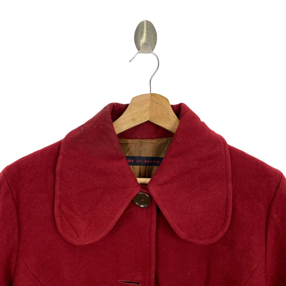 Vintage Vintage FORET ET TERRE Red Plain Blazer Coat Size M / US 6-8 / IT 42-44 - 2 Thumbnail