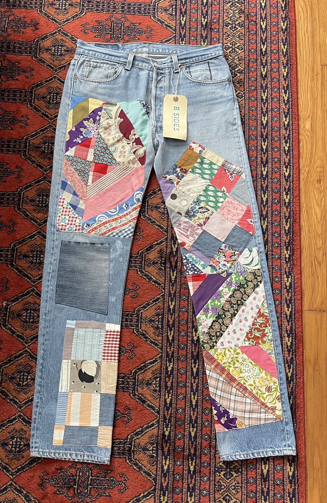 Bode B SIDES X BODE Patchwork Quilt Jeans | Grailed