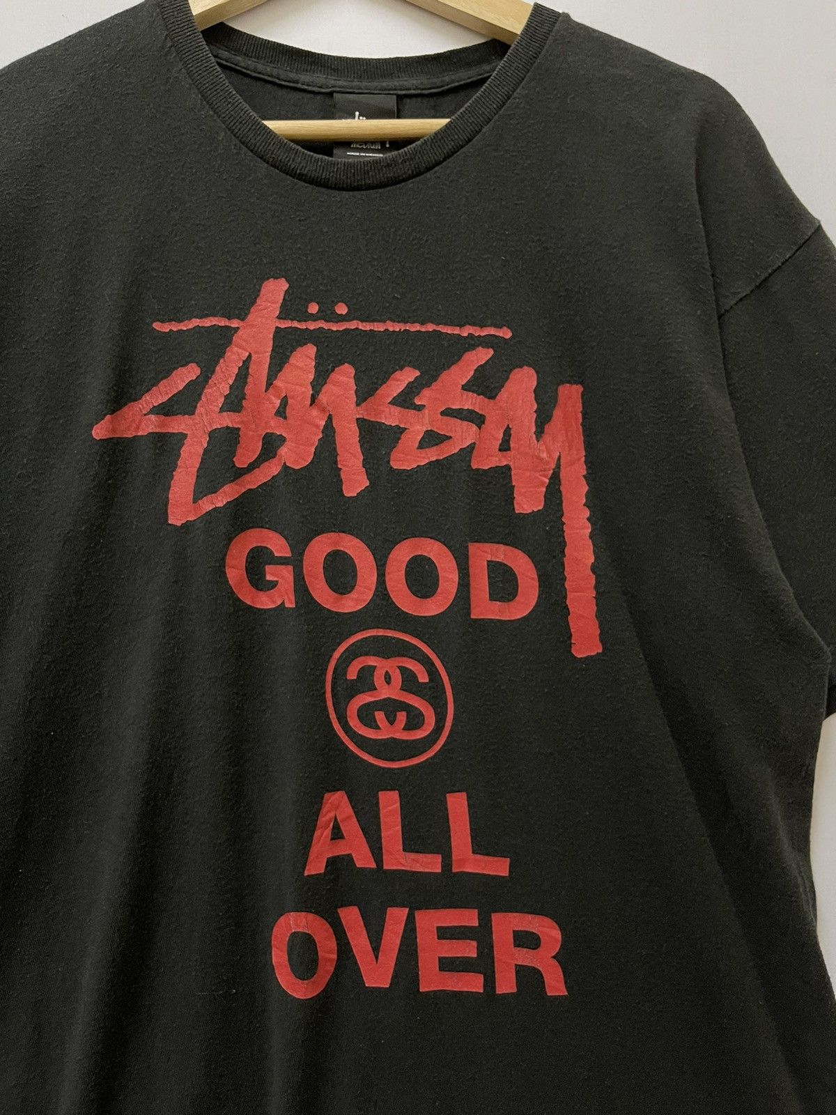 Japanese Brand × Stussy Stussy All Over Big Logo T-shirt Black Size US M / EU 48-50 / 2 - 2 Thumbnail