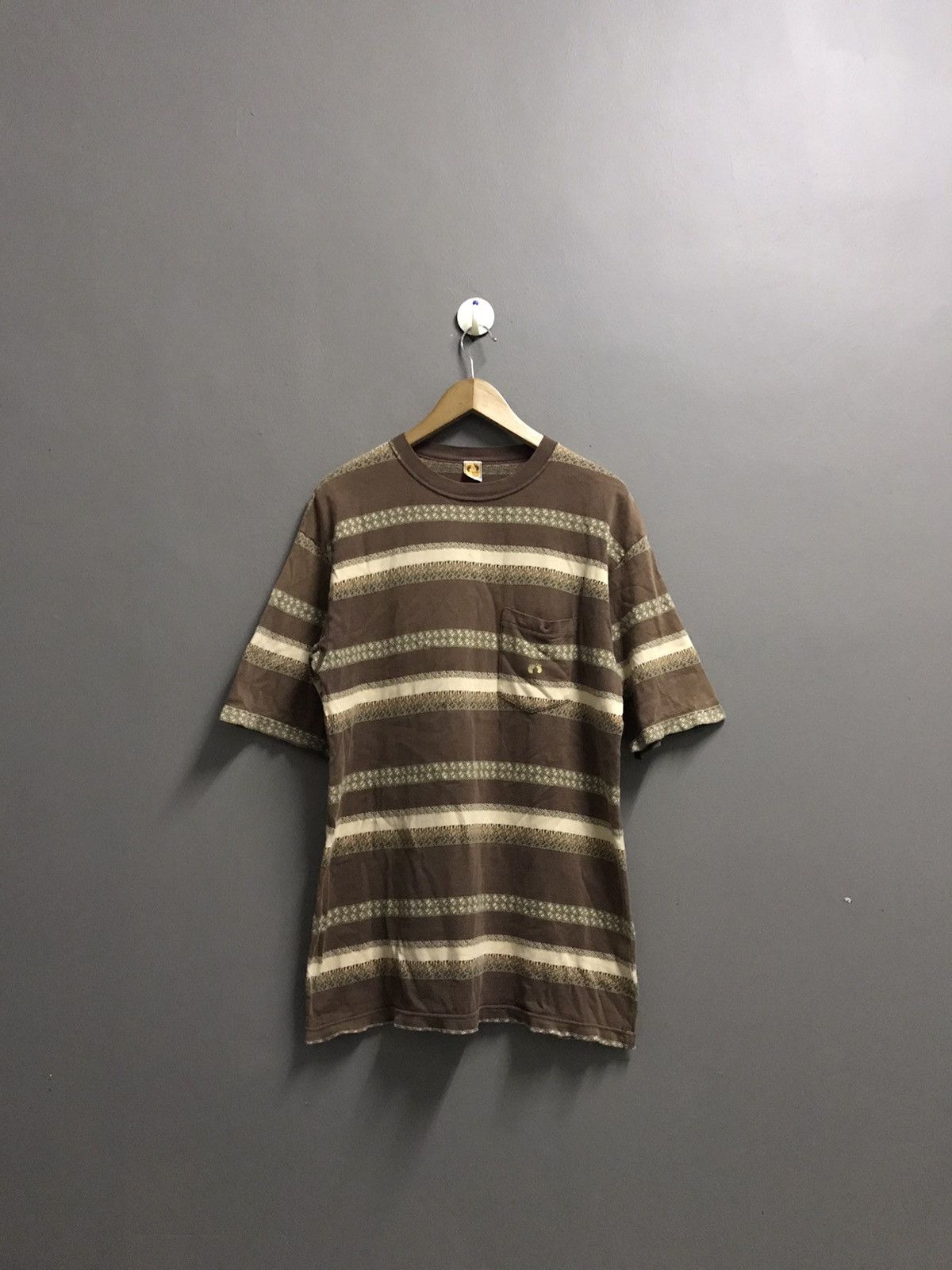 VINTAGE 90s HANG TEN POCKET STRIPED T SHIRT SKATEBOARD