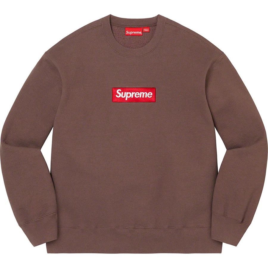 Supreme Box Logo Brown Crewneck | Grailed