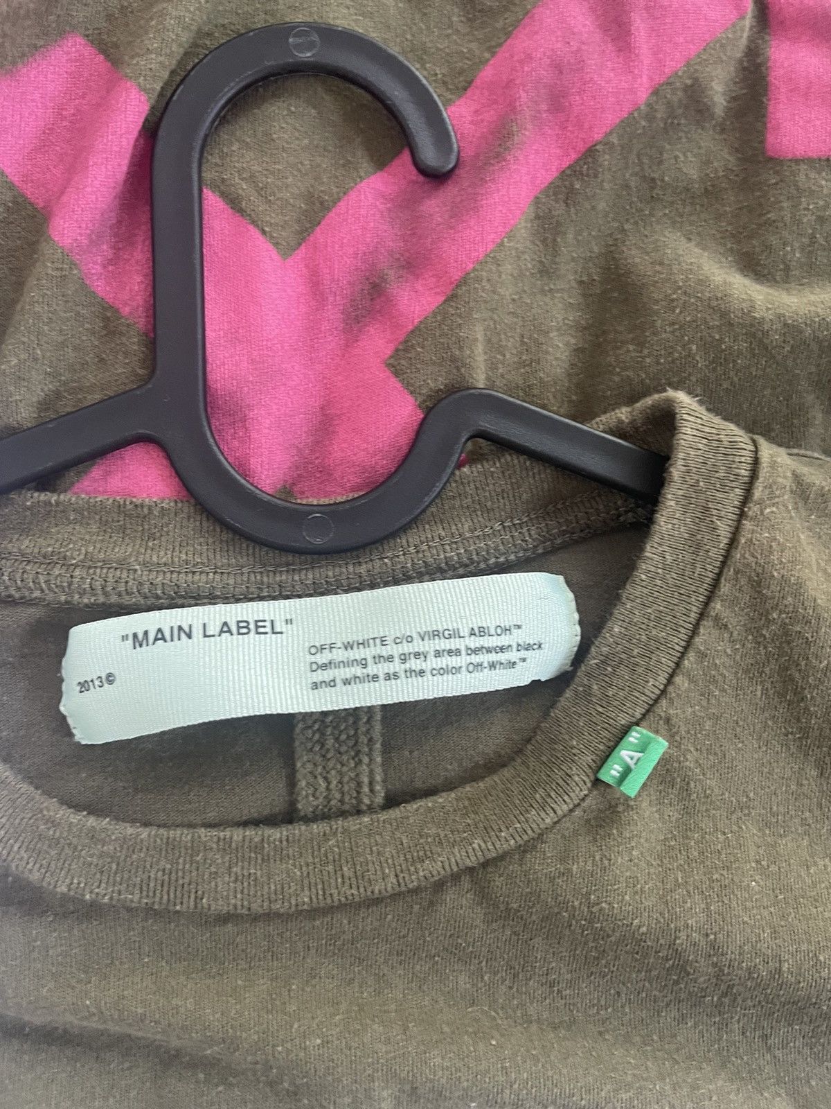 Off white khaki stencil Long sleeve TEE