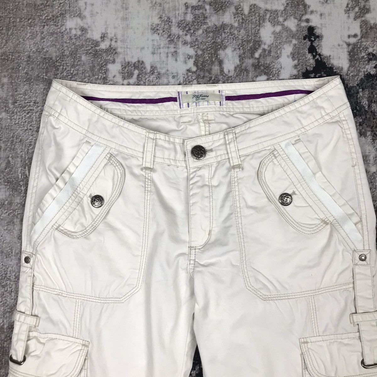 Japanese Brand Vintage Japanese Tbj Jeans Tactical Bondage Flare Cargo Pant Size 29" - 3 Thumbnail