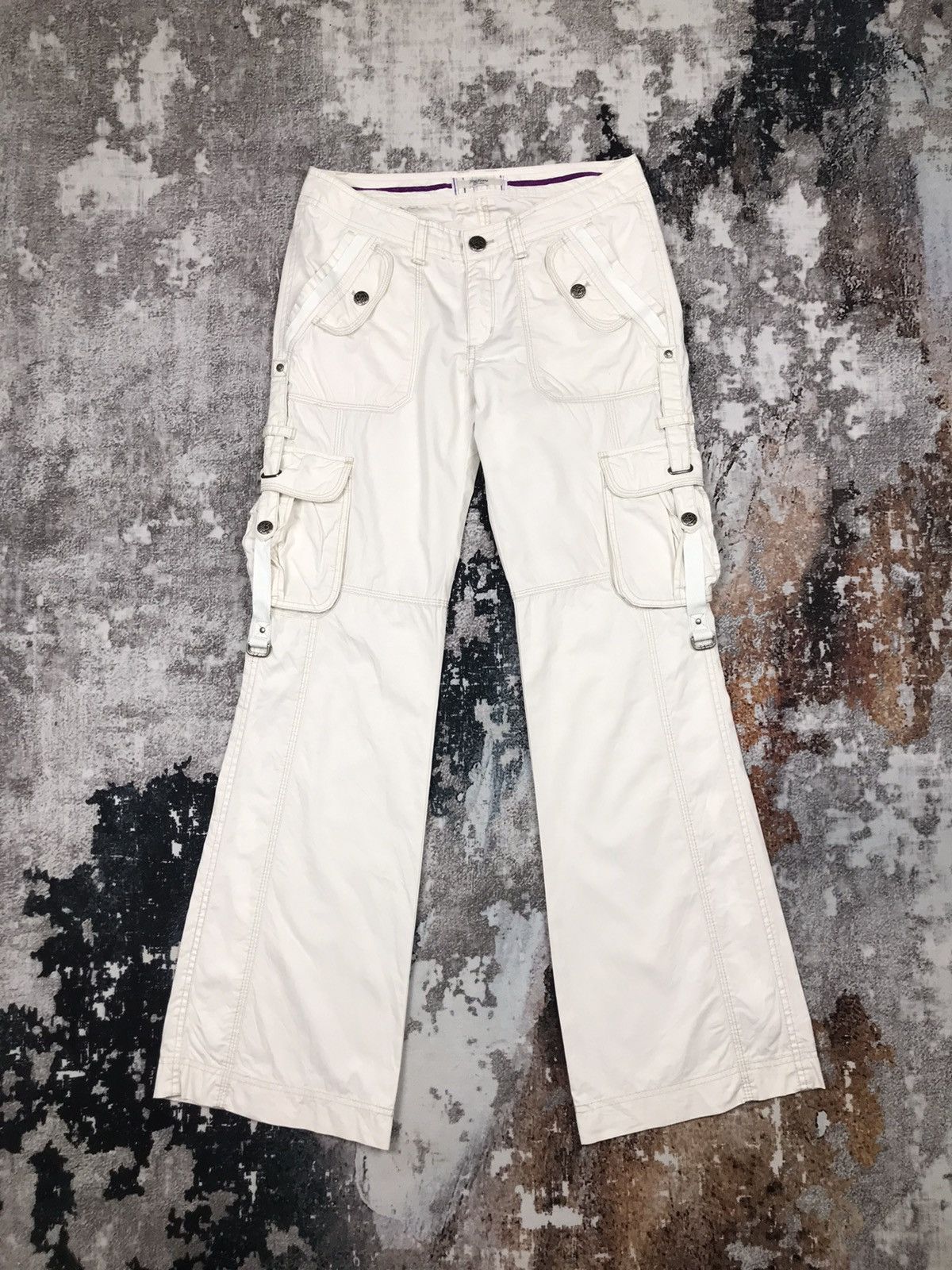 Japanese Brand Vintage Japanese Tbj Jeans Tactical Bondage Flare Cargo Pant Size 29" - 1 Thumbnail