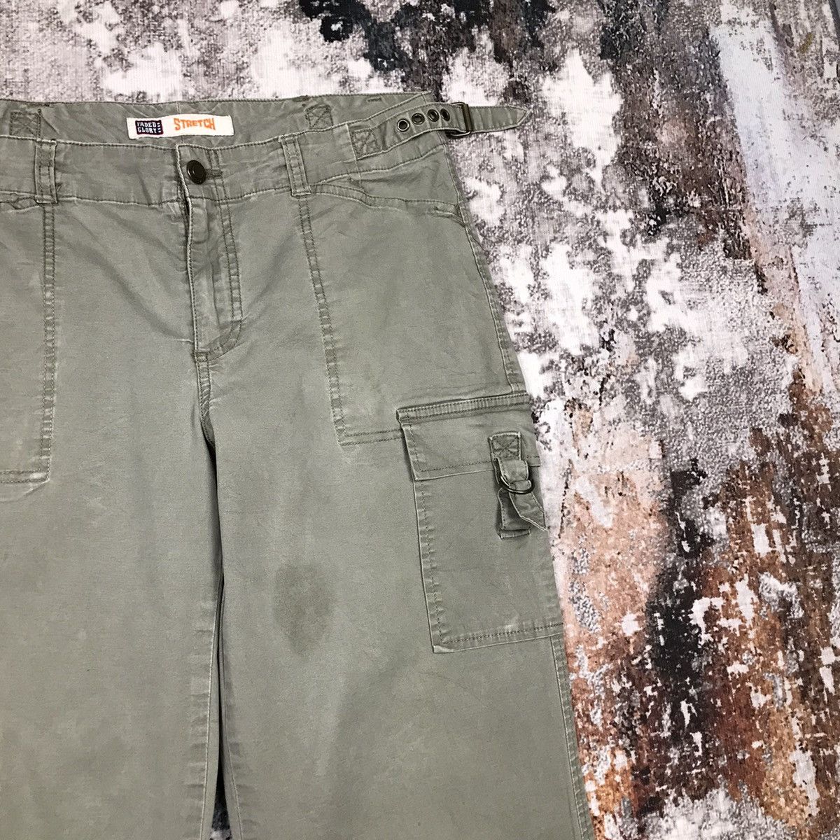 Japanese Brand × Vintage Vintage Japanese Faded Glory Olive Green Loose Cargo Pants Size 30" / US 8 / IT 44 - 4 Thumbnail