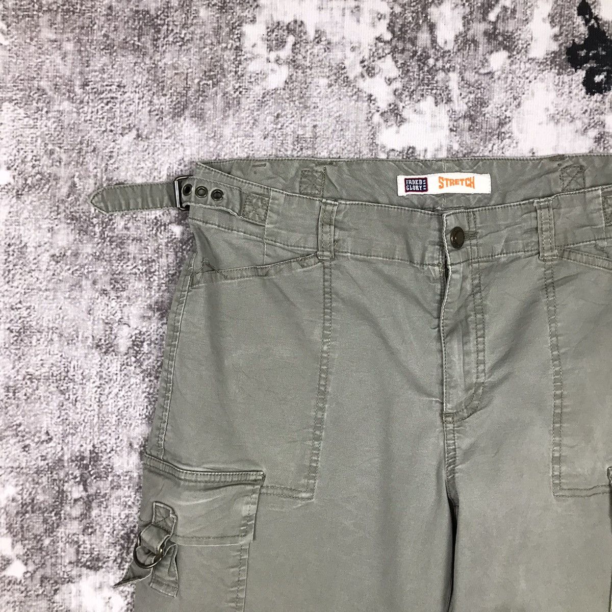 Japanese Brand × Vintage Vintage Japanese Faded Glory Olive Green Loose Cargo Pants Size 30" / US 8 / IT 44 - 3 Thumbnail