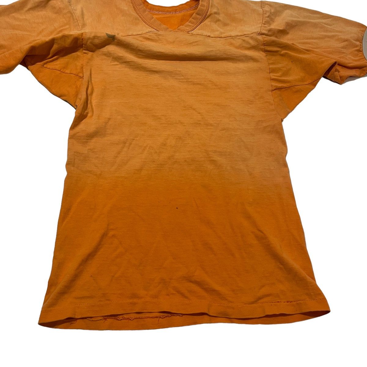 Vintage 70s Peach Faded Distressed Football Shirt Gusseted Size US XS / EU 42 / 0 - 3 Thumbnail