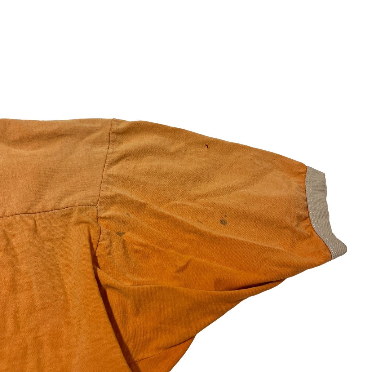 Vintage 70s Peach Faded Distressed Football Shirt Gusseted Size US XS / EU 42 / 0 - 8 Thumbnail