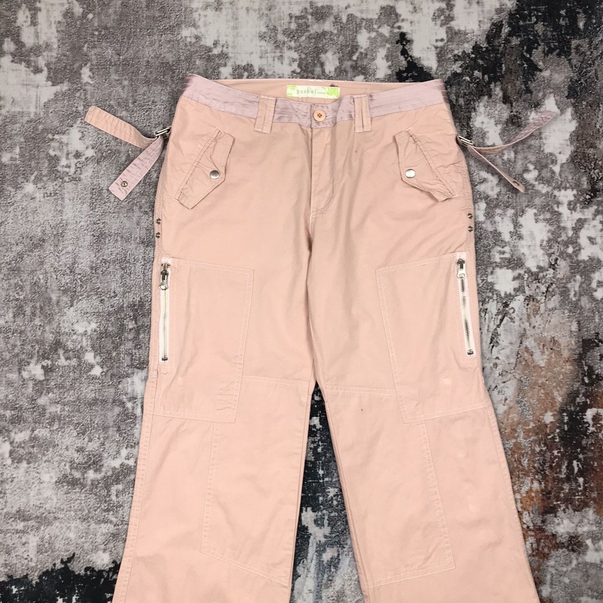 Designer × Japanese Brand Vintage Japanese Paskal Jeans Bondage Style Flare Cargo Pant Size 29" - 2 Thumbnail