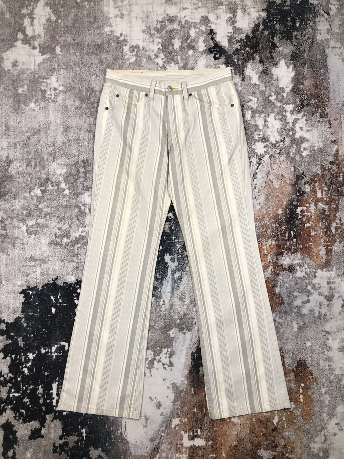 Levi's × Vintage Vintage Levis 517 Flare Stripes Design Colour Jeans Pants Size 29" - 8 Thumbnail