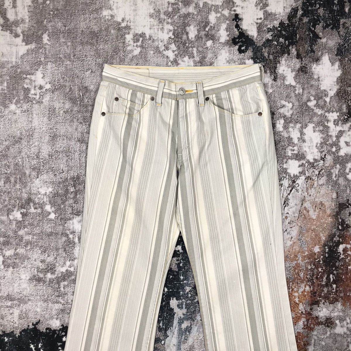Levi's × Vintage Vintage Levis 517 Flare Stripes Design Colour Jeans Pants Size 29" - 9 Thumbnail