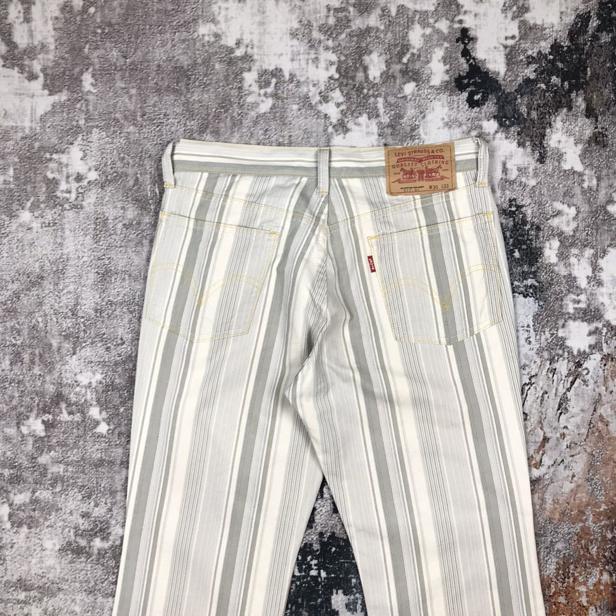 Levi's × Vintage Vintage Levis 517 Flare Stripes Design Colour Jeans Pants Size 29" - 2 Thumbnail