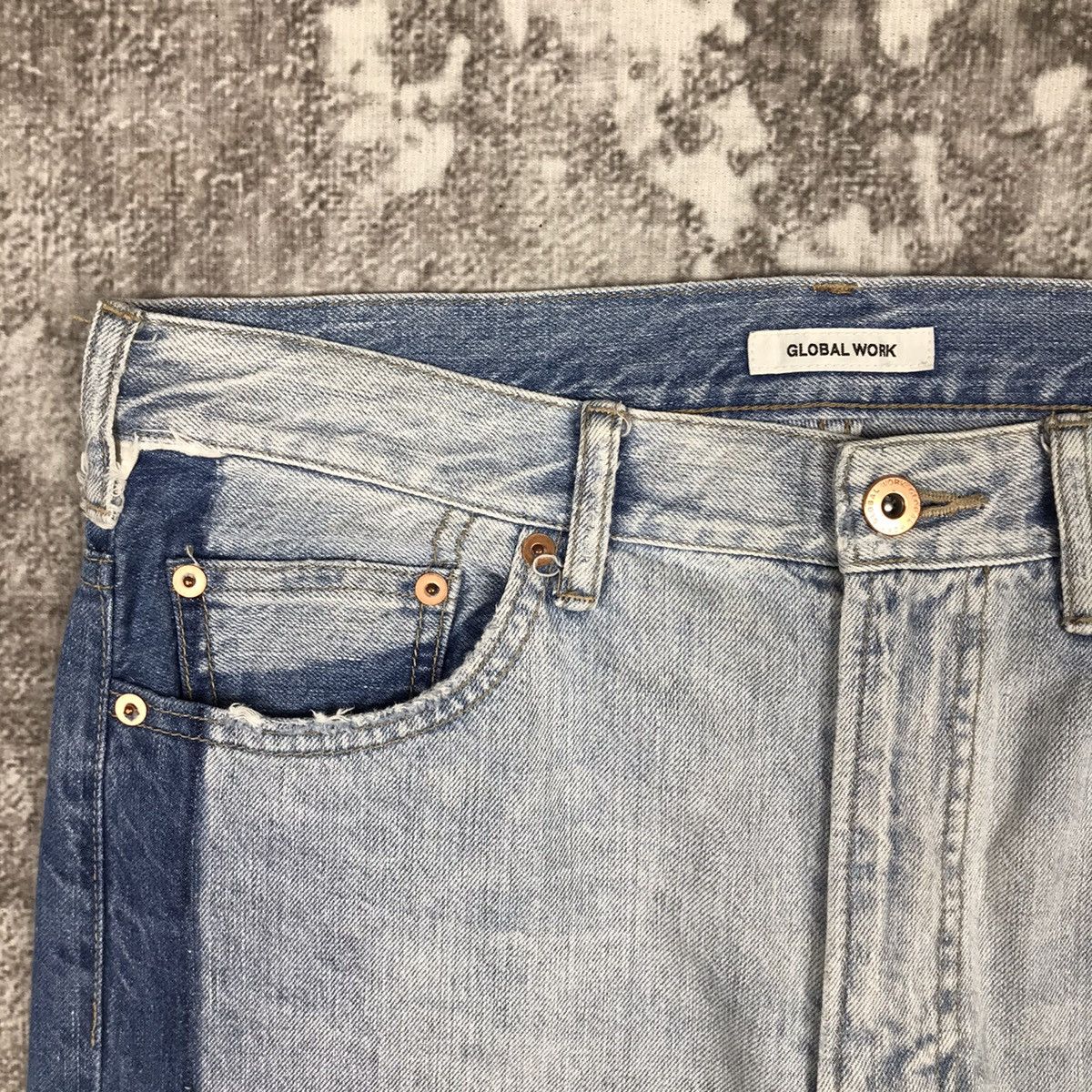Global Work × Japanese Brand Japanese Global Work high Waist Distressed Design Denim Jean Size 32" / US 10 / IT 46 - 4 Thumbnail