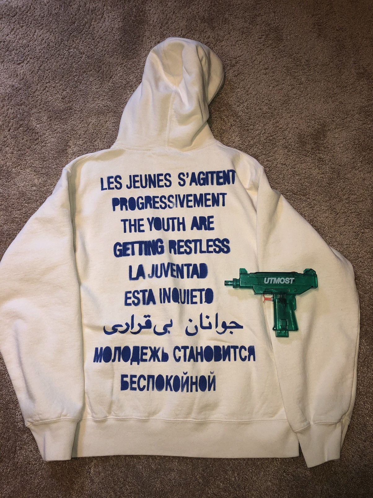 Supreme Restless Youth Hoodie Natural Cream Grailed