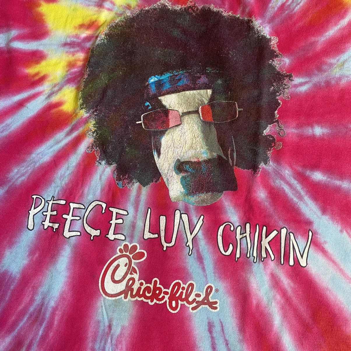 Vintage Vintage 1990s Chick Fil A Hippy Cow Tie Dye Graphic Logo Tee Size US L / EU 52-54 / 3 - 2 Thumbnail