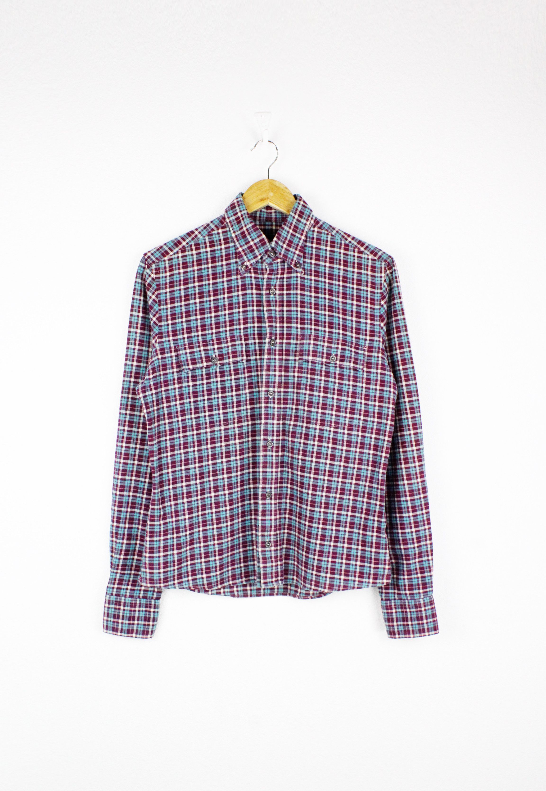 Prada Prada Multicolor Plaid Check Flannel Oxford Shirt Size L / US 10 / IT 46 - 1 Thumbnail