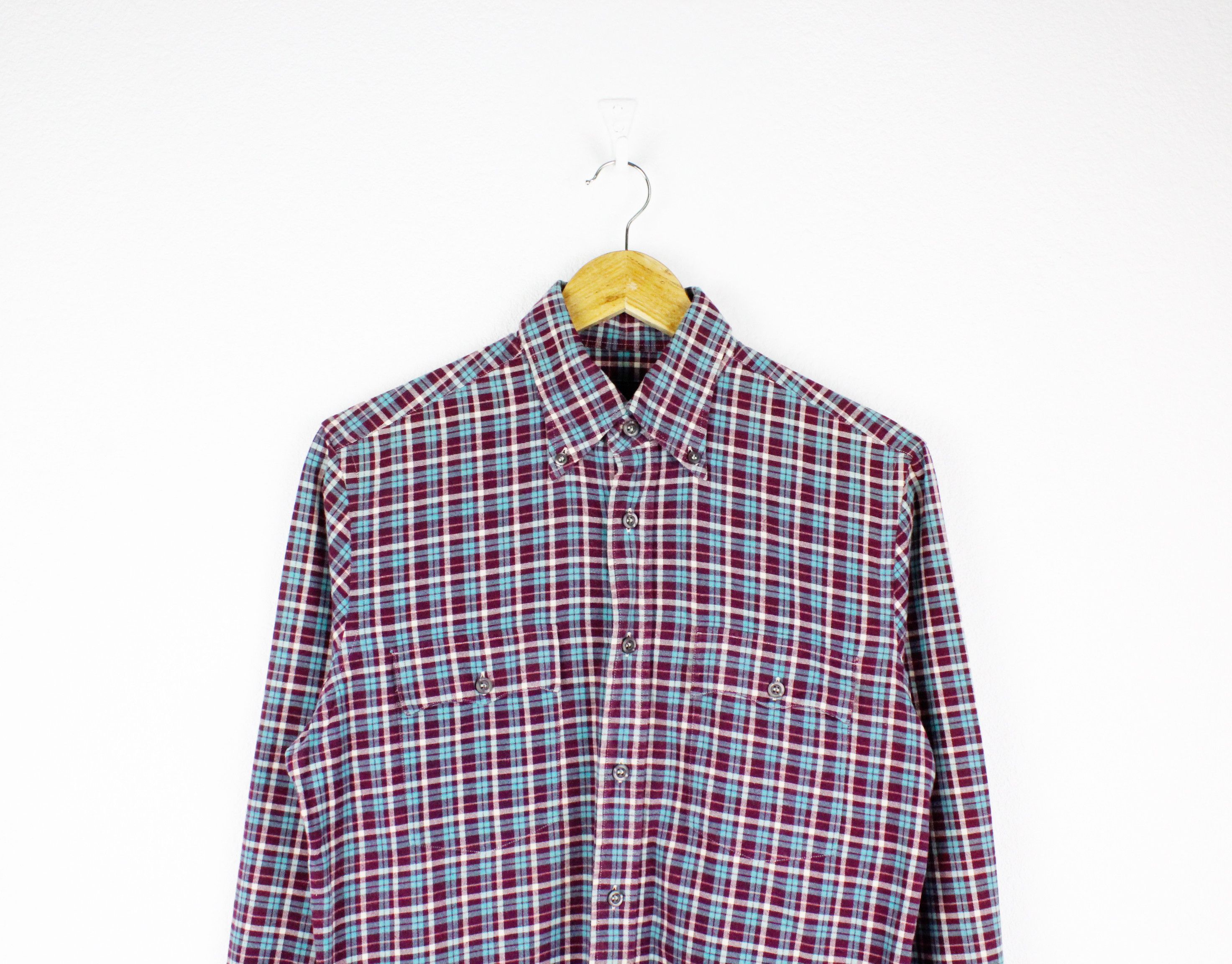 Prada Prada Multicolor Plaid Check Flannel Oxford Shirt Size L / US 10 / IT 46 - 2 Thumbnail