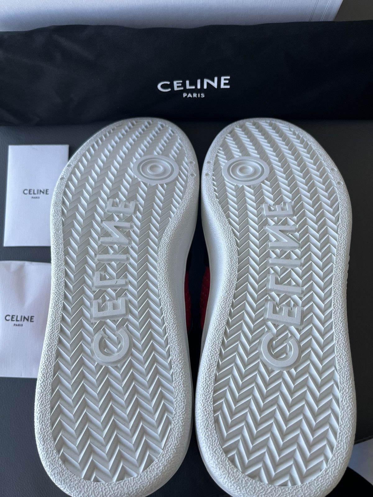 Celine × Hedi Slimane Rare New Super Runway Celine Logo Trainer Leather Sneaker Size US 11 / EU 44 - 9 Thumbnail