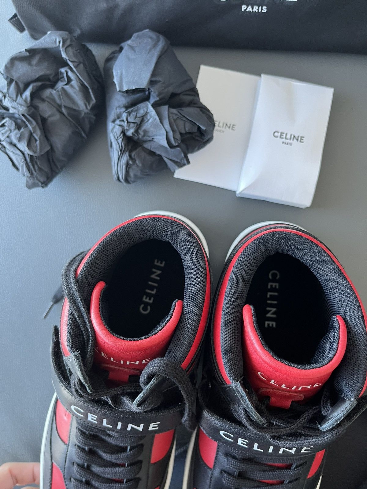 Celine × Hedi Slimane Rare New Super Runway Celine Logo Trainer Leather Sneaker Size US 11 / EU 44 - 19 Thumbnail