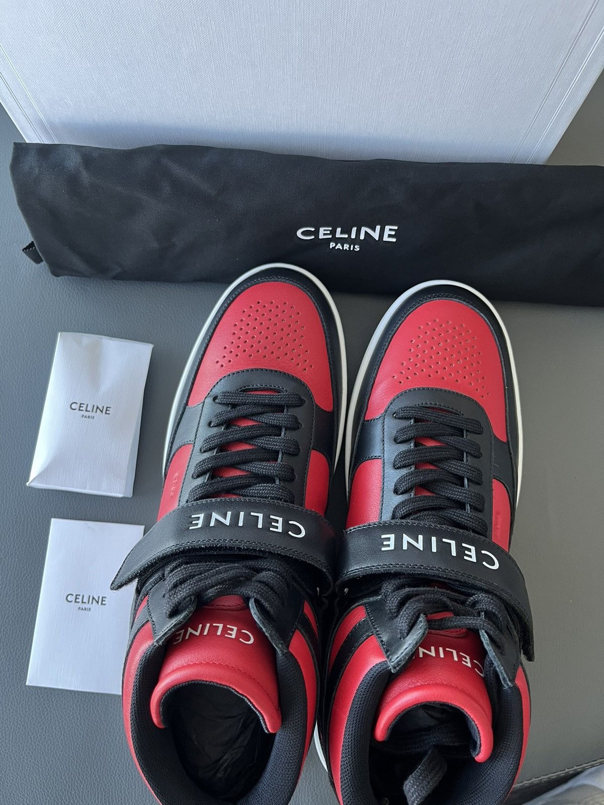 Celine × Hedi Slimane Rare New Super Runway Celine Logo Trainer Leather Sneaker Size US 11 / EU 44 - 5 Thumbnail