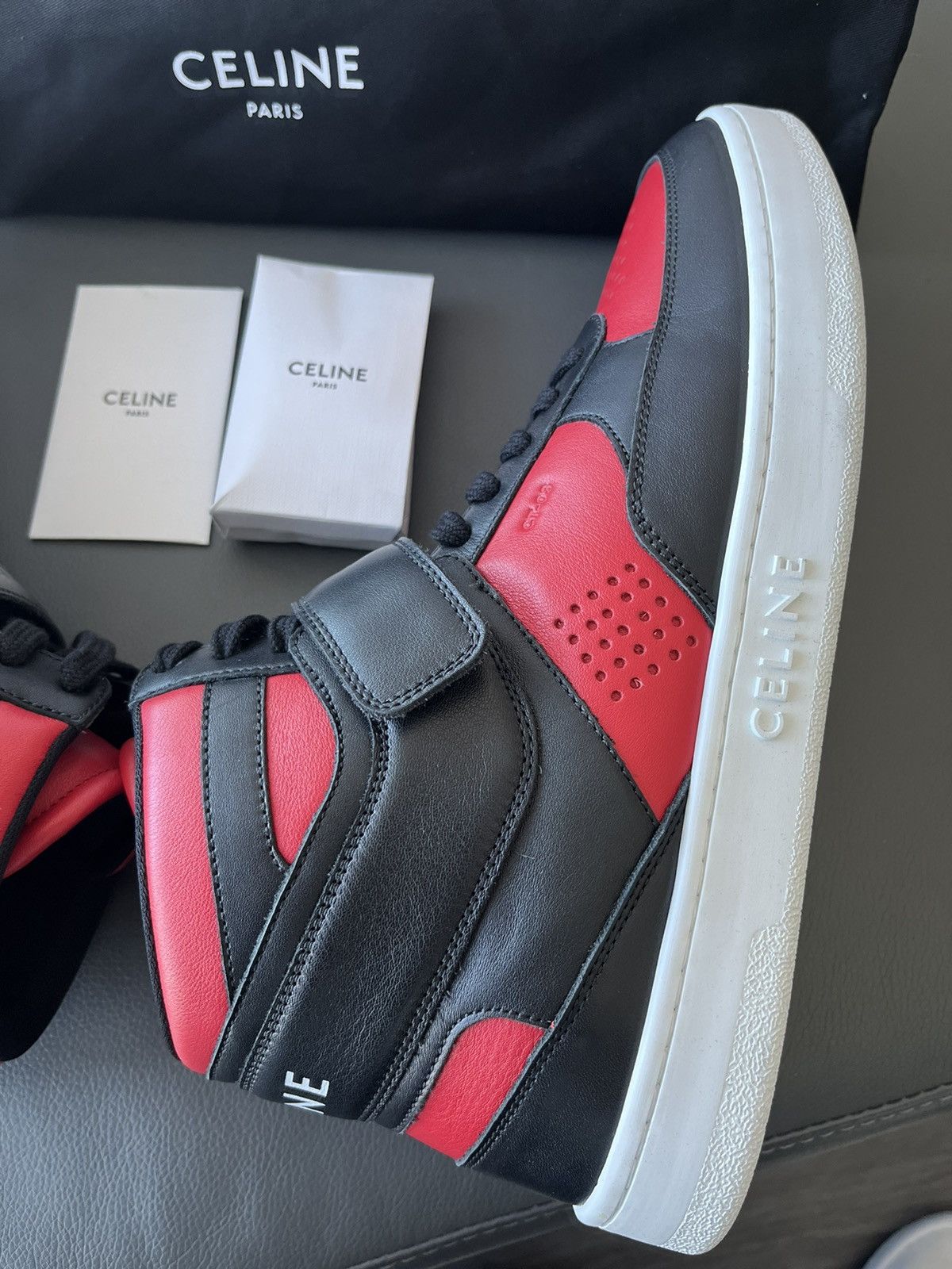 Celine × Hedi Slimane Rare New Super Runway Celine Logo Trainer Leather Sneaker Size US 11 / EU 44 - 10 Thumbnail