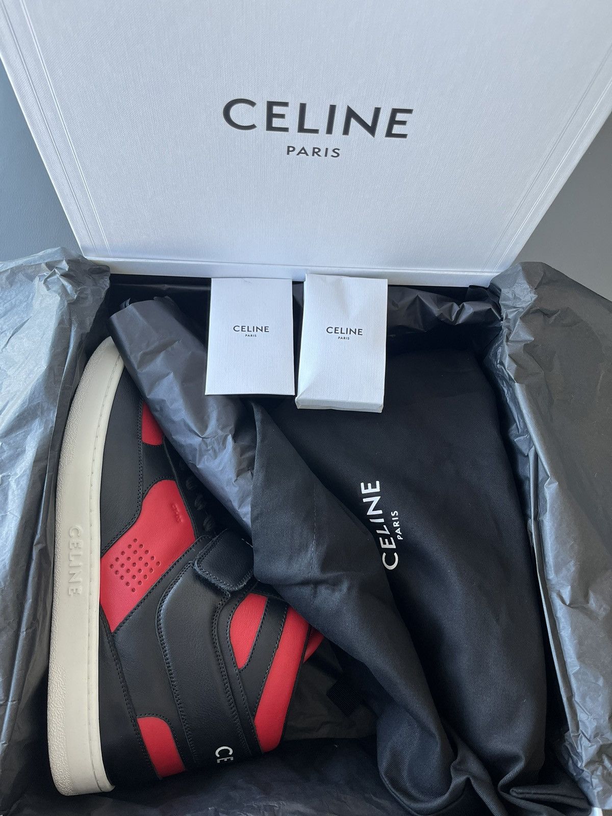 Celine × Hedi Slimane Rare New Super Runway Celine Logo Trainer Leather Sneaker Size US 11 / EU 44 - 2 Thumbnail