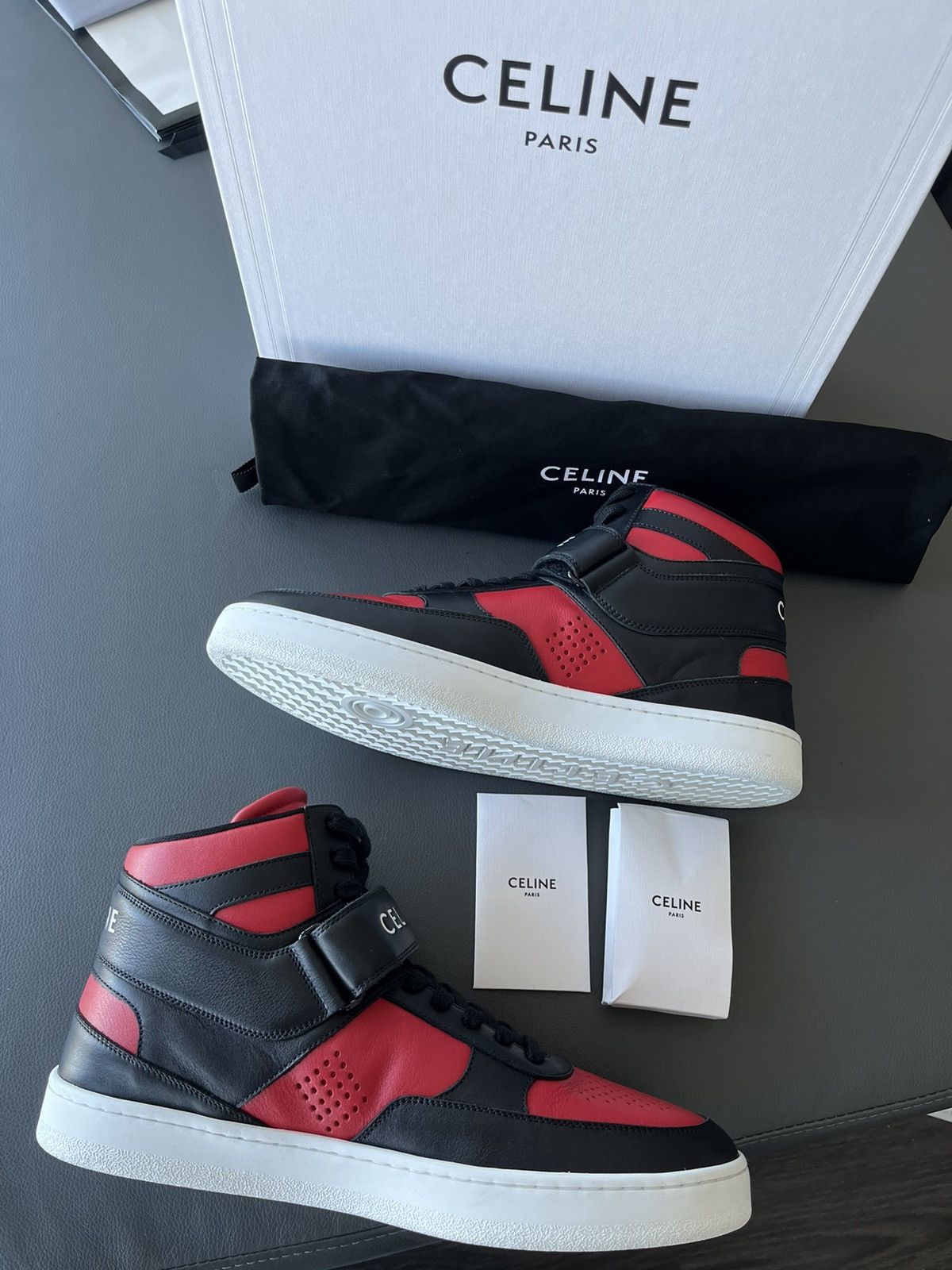 Celine × Hedi Slimane Rare New Super Runway Celine Logo Trainer Leather Sneaker Size US 11 / EU 44 - 13 Thumbnail