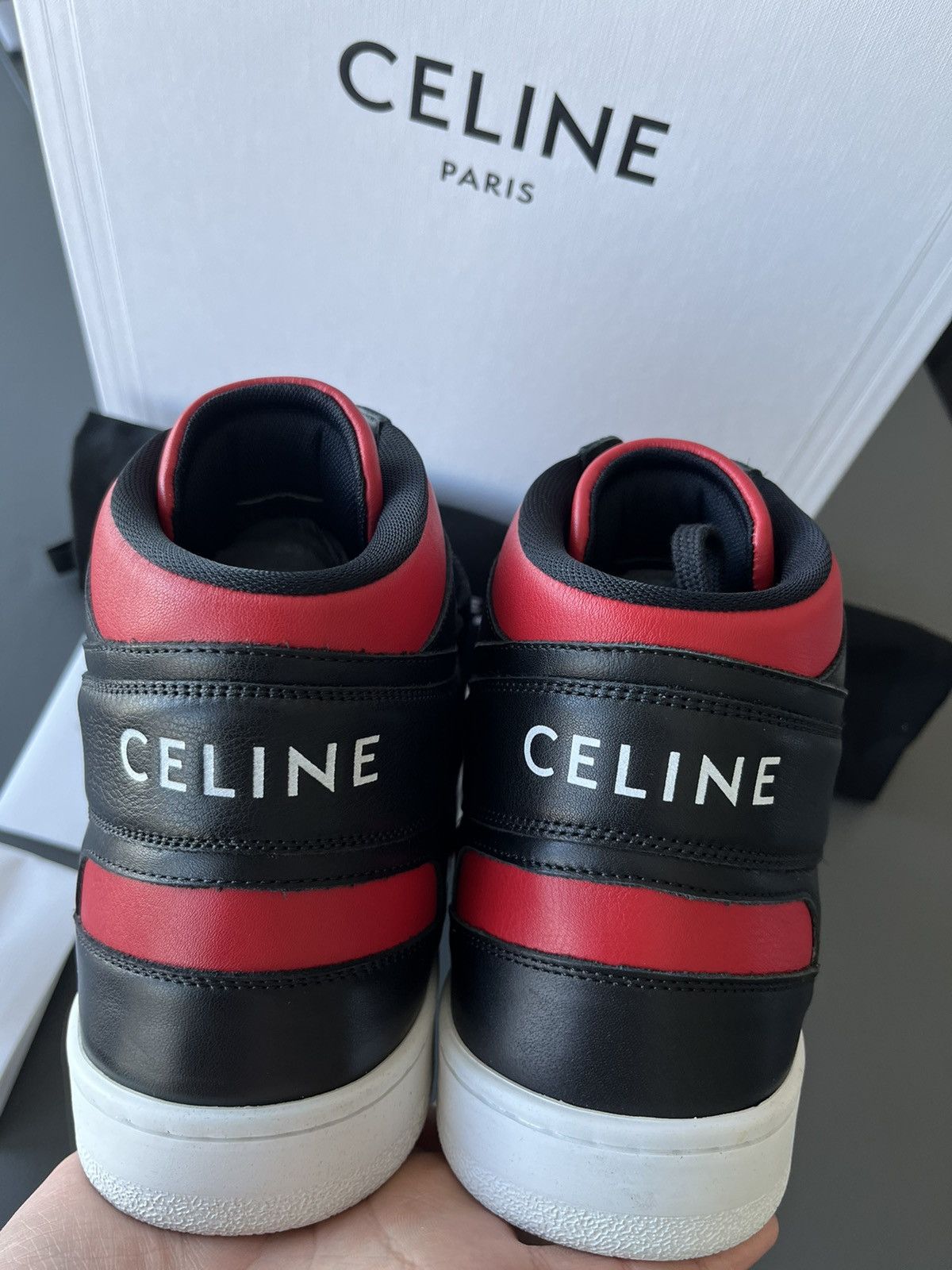Celine × Hedi Slimane Rare New Super Runway Celine Logo Trainer Leather Sneaker Size US 11 / EU 44 - 3 Thumbnail