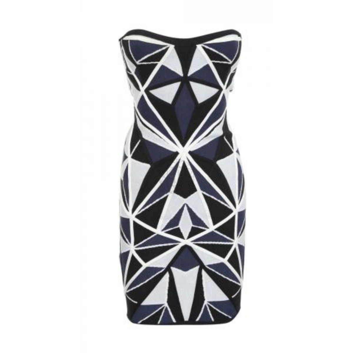 Jamari Geometric Patchwork Jacquard Dress