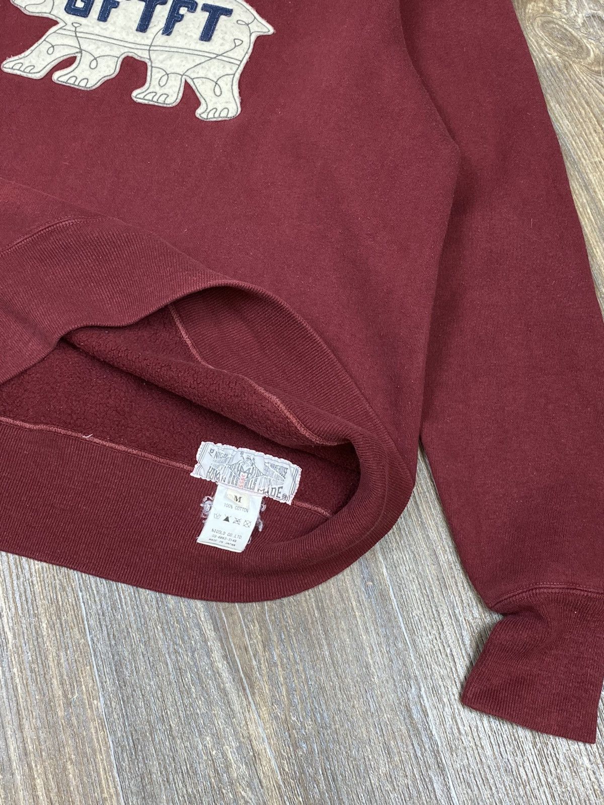 Human Made SS12 Human Made GFTFT Nigo burgundy bear sweatshirt Size US M / EU 48-50 / 2 - 14 Thumbnail