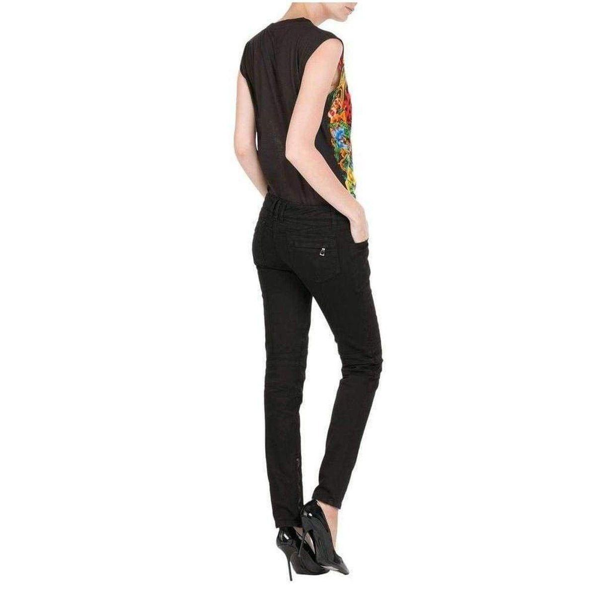 Jeans Low Rise Black Biker Jeans