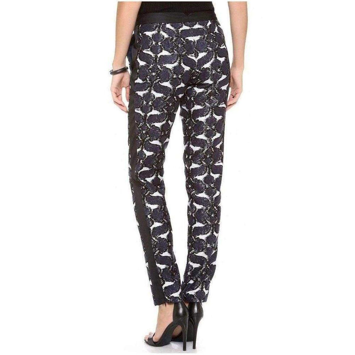 Beysa Jacquard Navy Combo Trousers Pants