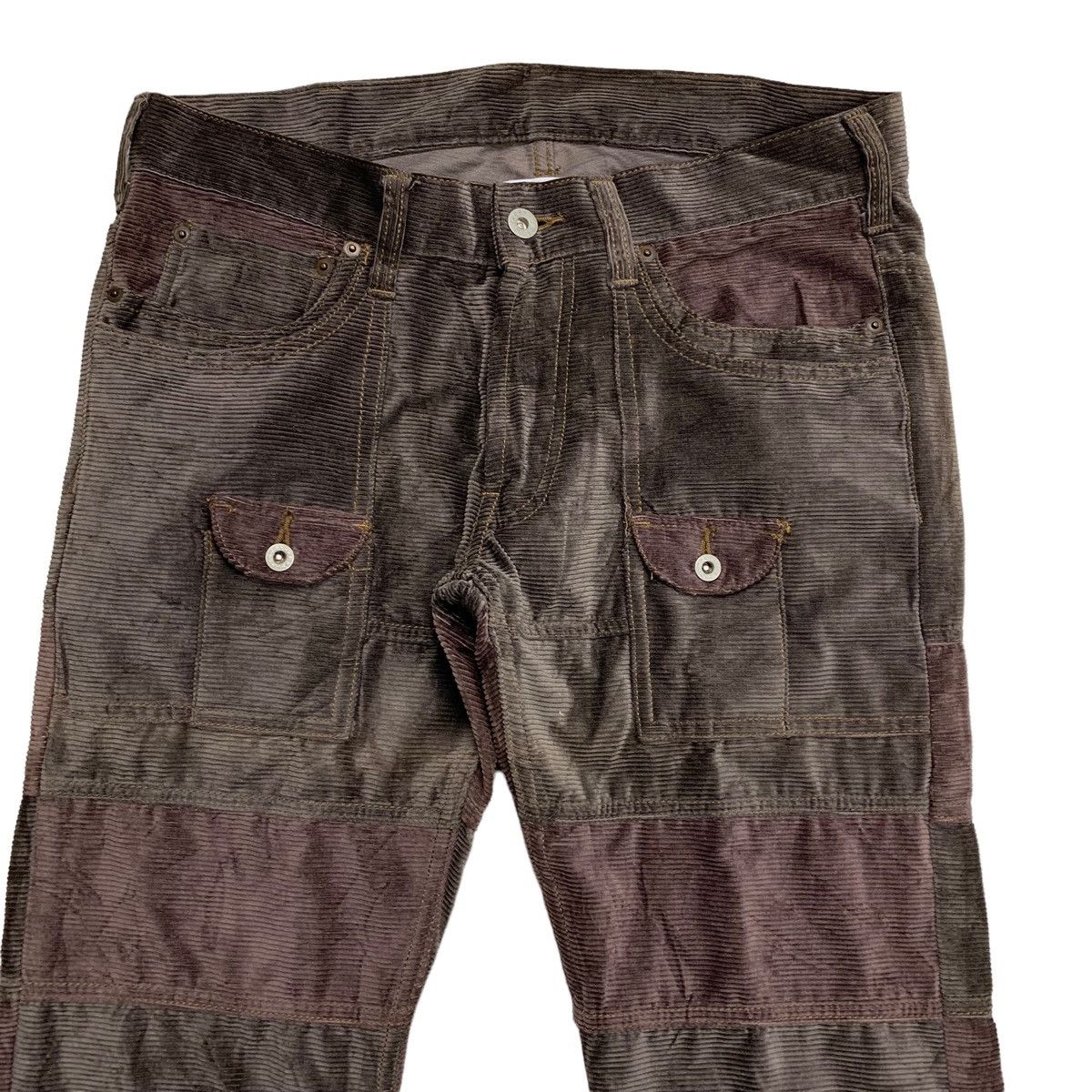 Hysteric Glamour × Japanese Brand × Le Grande Bleu (L.G.B.) Y2k Waste twice hagi patchwork multi pocket corduroy pants Size US 31 - 4 Thumbnail