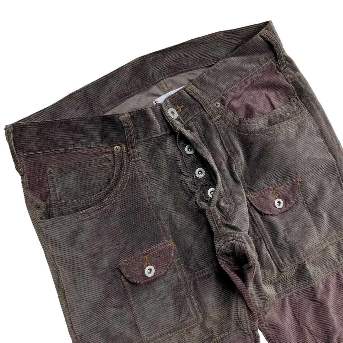 Hysteric Glamour × Japanese Brand × Le Grande Bleu (L.G.B.) Y2k Waste twice hagi patchwork multi pocket corduroy pants Size US 31 - 6 Thumbnail