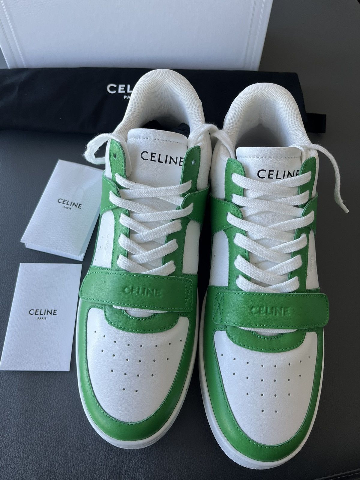 Celine × Hedi Slimane Super Runway Brand New Celine Logo Leather Trainer Limited Size US 10 / EU 43 - 17 Thumbnail