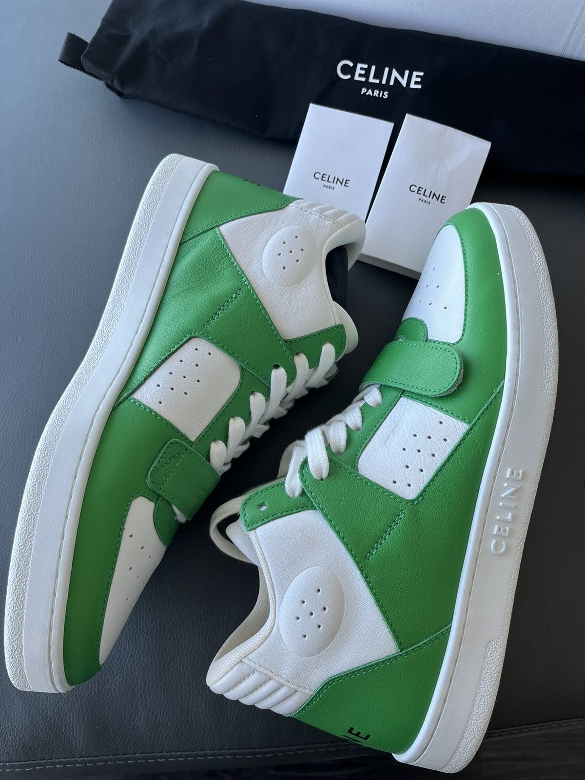 Celine × Hedi Slimane Super Runway Brand New Celine Logo Leather Trainer Limited Size US 10 / EU 43 - 11 Thumbnail